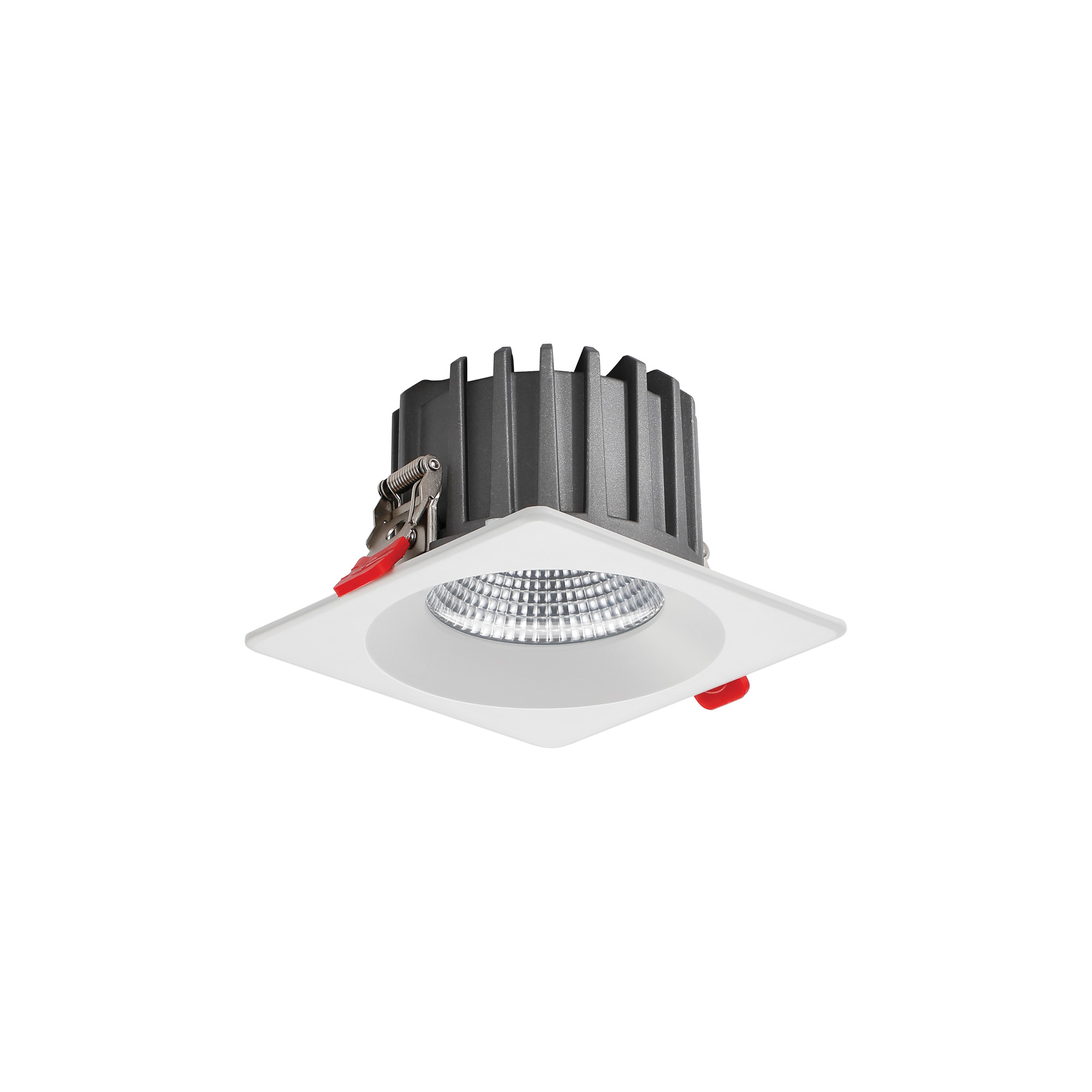 DL200070  Bionic 15, 15W, 350mA, White Deep Square Recessed Downlight, 1104lm ,Cut Out 120mm, 40° , 3000K, IP44, DRIVER INC., 5yrs Warranty.